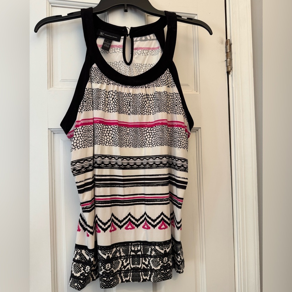 INC International Concepts Black, White, and Pink Tank Top